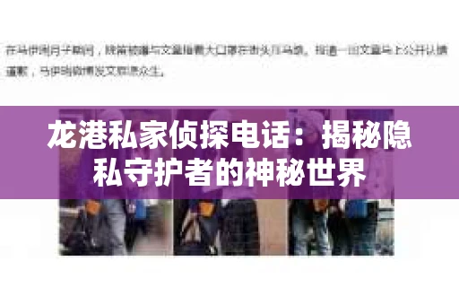 龙港私家侦探电话：揭秘隐私守护者的神秘世界