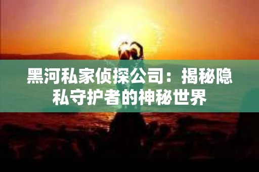 黑河私家侦探公司：揭秘隐私守护者的神秘世界