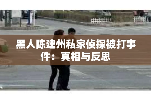 黑人陈建州私家侦探被打事件：真相与反思