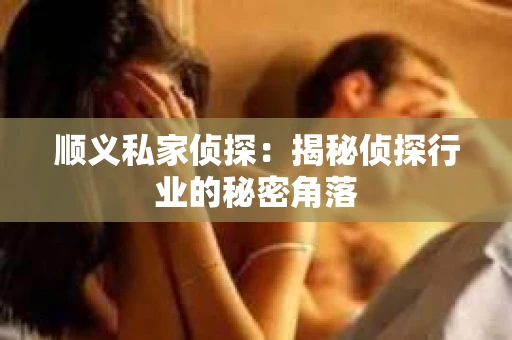 顺义私家侦探：揭秘侦探行业的秘密角落