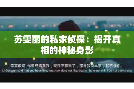 苏雯丽的私家侦探：揭开真相的神秘身影