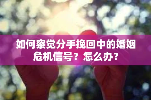 如何察觉分手挽回中的婚姻危机信号？怎么办？