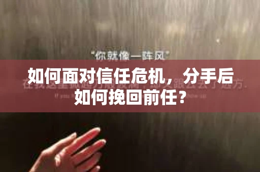 如何面对信任危机，分手后如何挽回前任？